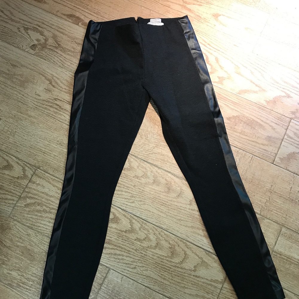 Gigi jcrew pants with leather sides